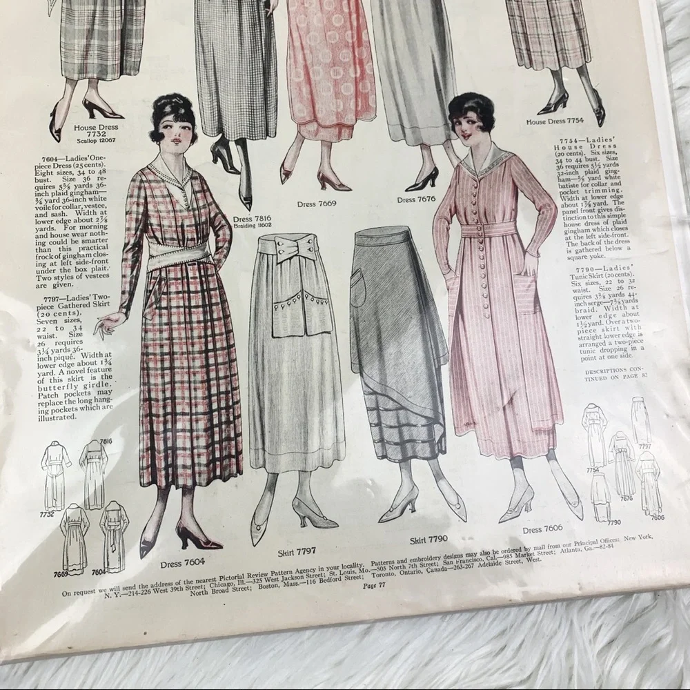 LOWEST PRICE Vintage McCall's 1923 Newspaper Sewing Dress Pages - Picture 6 of 16